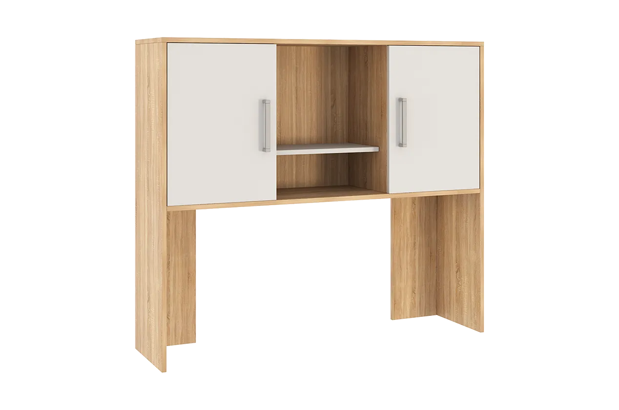 Надстройка стола компьютерного 1200 Лайт-2 дуб сонома/белый в Лангепасе - langepas.mebel-tymen.ru | фото