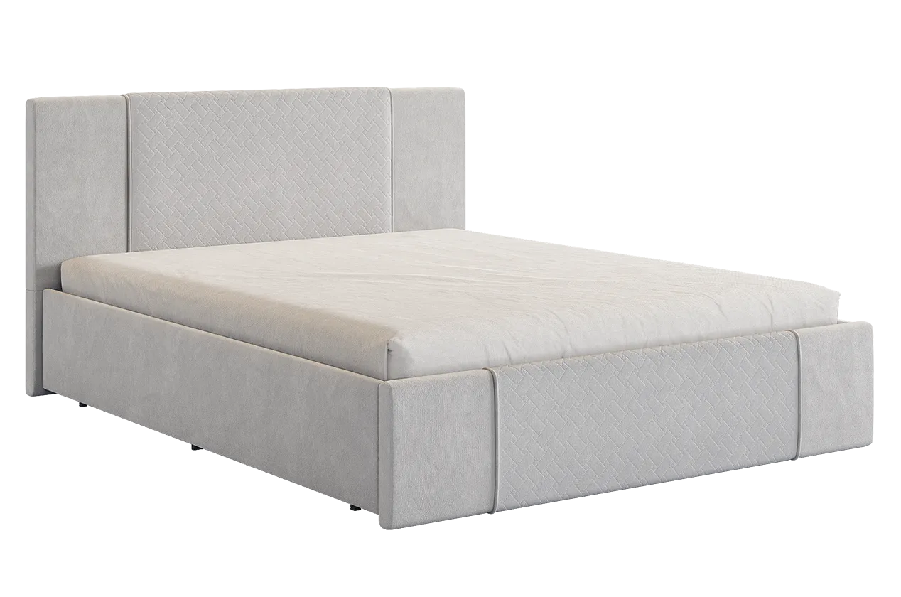 Кровать с основанием Хлоя 160х200 см галька (велюр) в Лангепасе - langepas.mebel-tymen.ru | фото