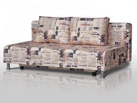 Диван Комфорт Лайт без подлокотников 2 подушки принт Газета в Лангепасе - langepas.mebel-tymen.ru | фото