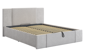 Кровать с подъемным механизмом Хлоя 160х200 см галька (велюр) в Лангепасе - langepas.mebel-tymen.ru | фото