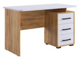 Стол компьютерный 1200 Лайт-2 дуб крафт золотой/белый в Лангепасе - langepas.mebel-tymen.ru | фото