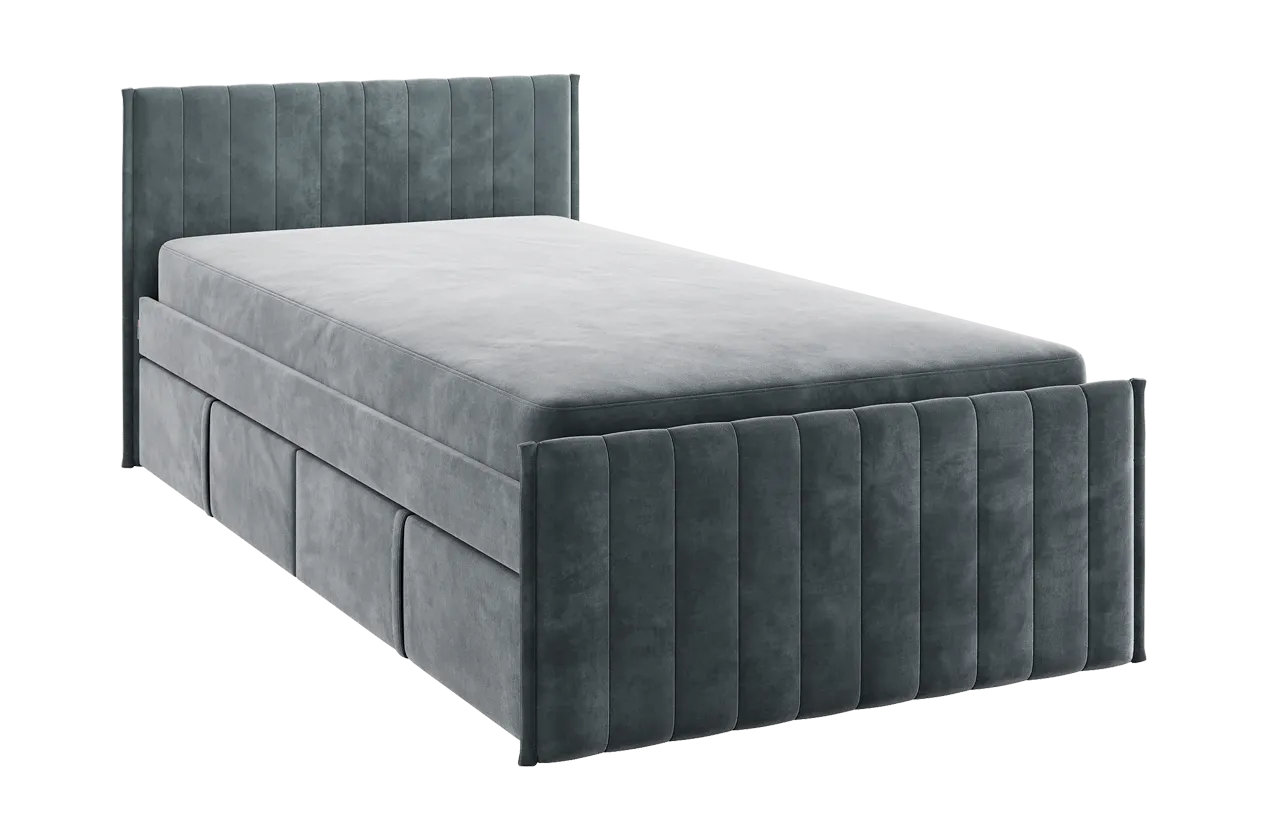 Кровать с ящиками Твикс 90х200 см графит (велюр) в Лангепасе - langepas.mebel-tymen.ru | фото