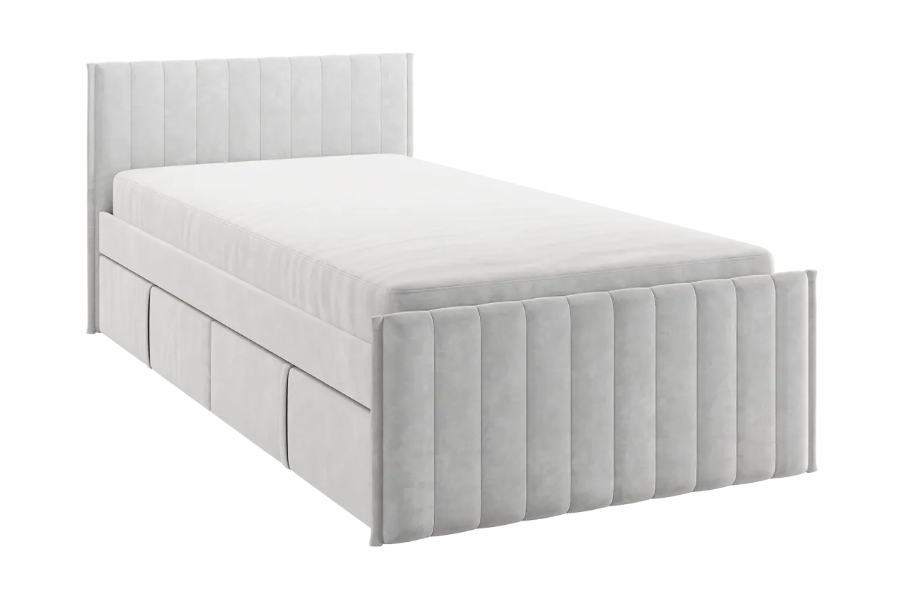 Кровать с ящиками Твикс 90х200 см галька (велюр) в Лангепасе - langepas.mebel-tymen.ru | фото