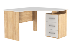Стол компьютерный 1200 угловой Лайт-2 дуб сонома/белый в Лангепасе - langepas.mebel-tymen.ru | фото