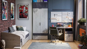 Детская «Оксфорд-2» Матера, Дуб крафт белый с рисунком в Лангепасе - langepas.mebel-tymen.ru | фото