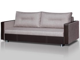 Диван Комфорт с прямыми подлокотниками кемел/кожзам в Лангепасе - langepas.mebel-tymen.ru | фото