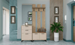 ЕВА Прихожая, ЛДСП Дуб экспрессив песочный / ЛДСП Сатин в Лангепасе - langepas.mebel-tymen.ru | фото