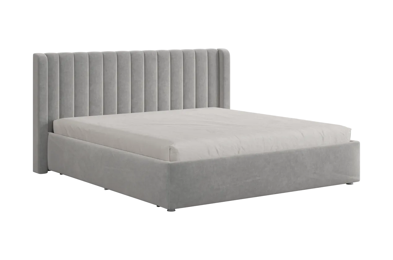 Кровать (каркас) Ева 180х200 см галька (велюр) в Лангепасе - langepas.mebel-tymen.ru | фото