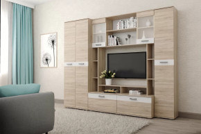 Гостиная Белла Дуб сонома/Белый глянец в Лангепасе - langepas.mebel-tymen.ru | фото