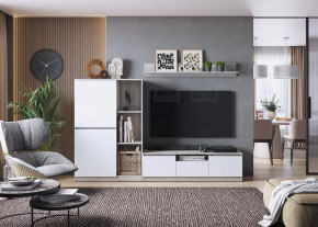 Гостиная Лори, набор №ДС-1, дуб серый/белый в Лангепасе - langepas.mebel-tymen.ru | фото