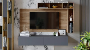 Гостиная «Порто» №1 Яблоня Беллуно, Графит софт в Лангепасе - langepas.mebel-tymen.ru | фото