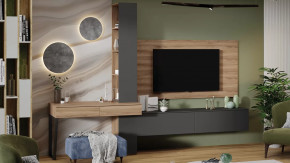 Гостиная «Порто» №8 Яблоня Беллуно, Графит софт в Лангепасе - langepas.mebel-tymen.ru | фото