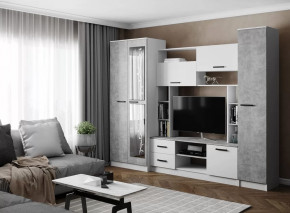 Гостиная СОЛО (ш2700*г500*в2100мм), ЛДСП Белый / ЛДСП Ателье светлое в Лангепасе - langepas.mebel-tymen.ru | фото