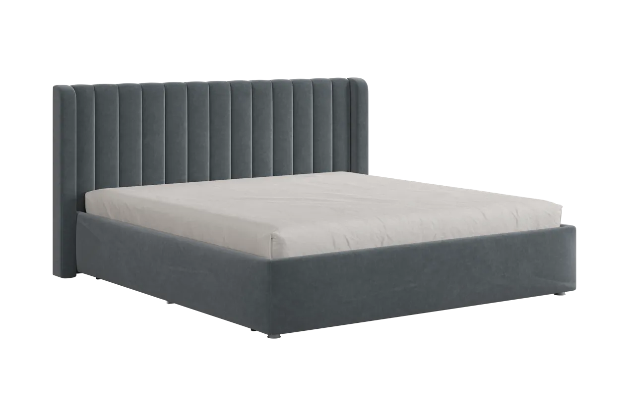 Кровать (каркас) Ева 180х200 см графит (велюр) в Лангепасе - langepas.mebel-tymen.ru | фото