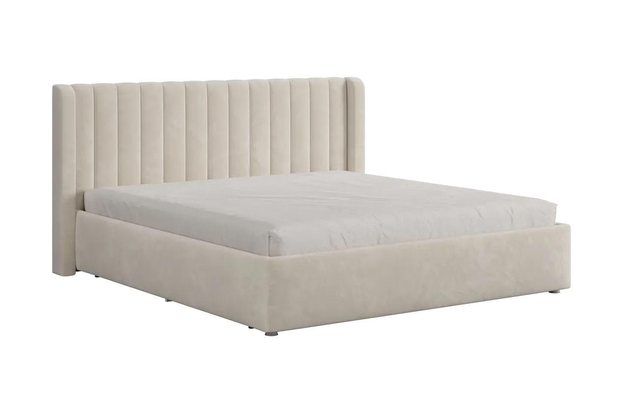 Кровать (каркас) Ева 180х200 см крем (велюр) в Лангепасе - langepas.mebel-tymen.ru | фото
