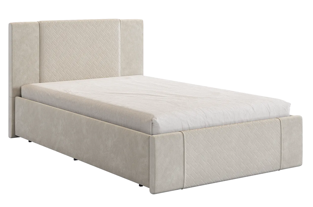 Кровать с основанием Хлоя 120х200 см крем (велюр) в Лангепасе - langepas.mebel-tymen.ru | фото