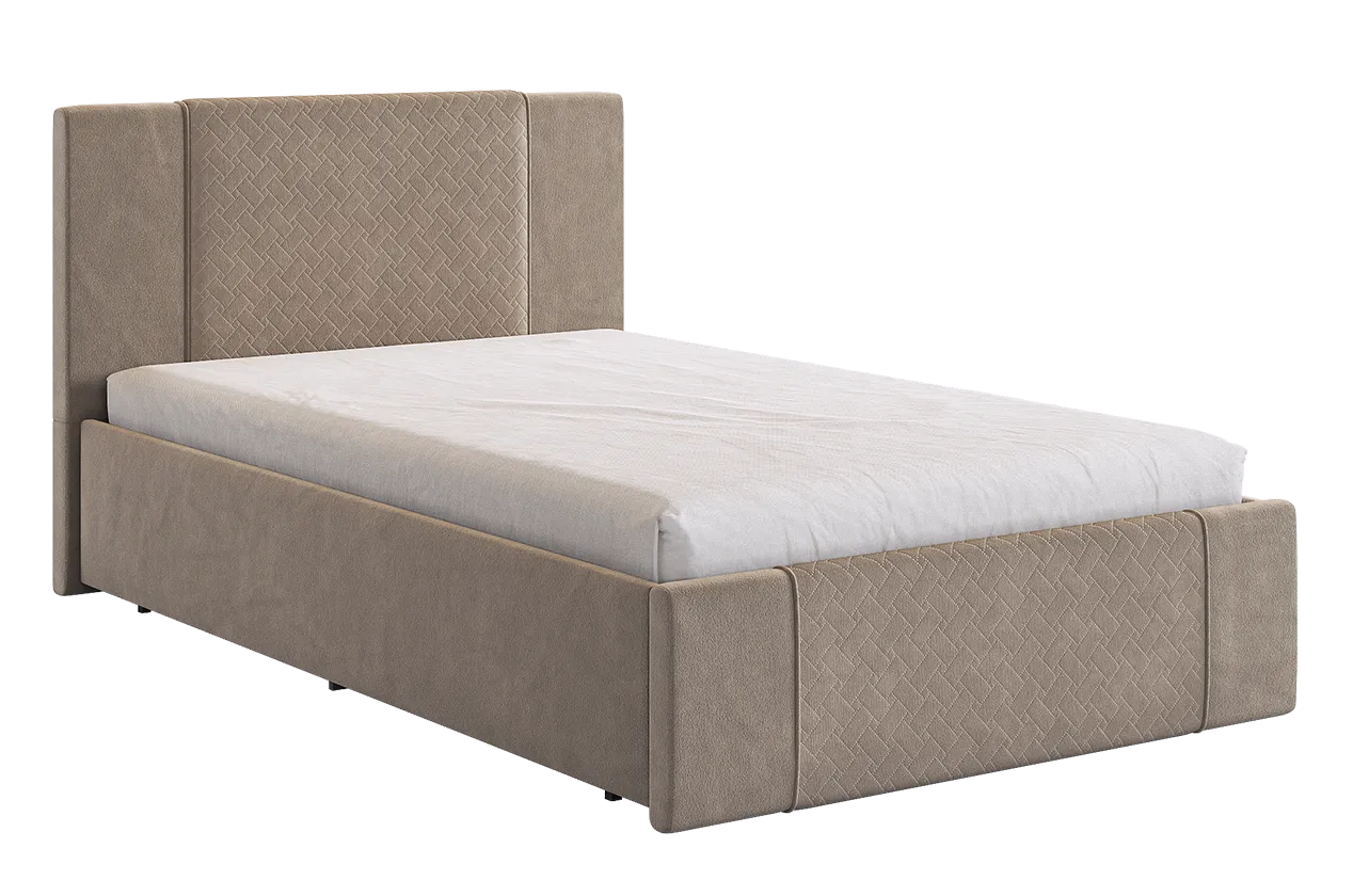 Кровать с основанием Хлоя 120х200 см латте (велюр) в Лангепасе - langepas.mebel-tymen.ru | фото