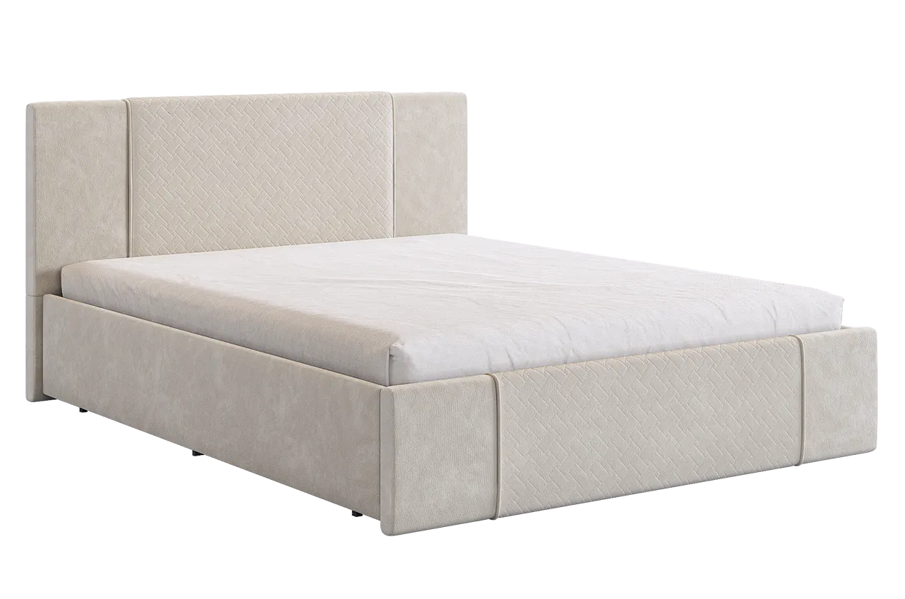 Кровать с основанием Хлоя 160х200 см крем (велюр) в Лангепасе - langepas.mebel-tymen.ru | фото