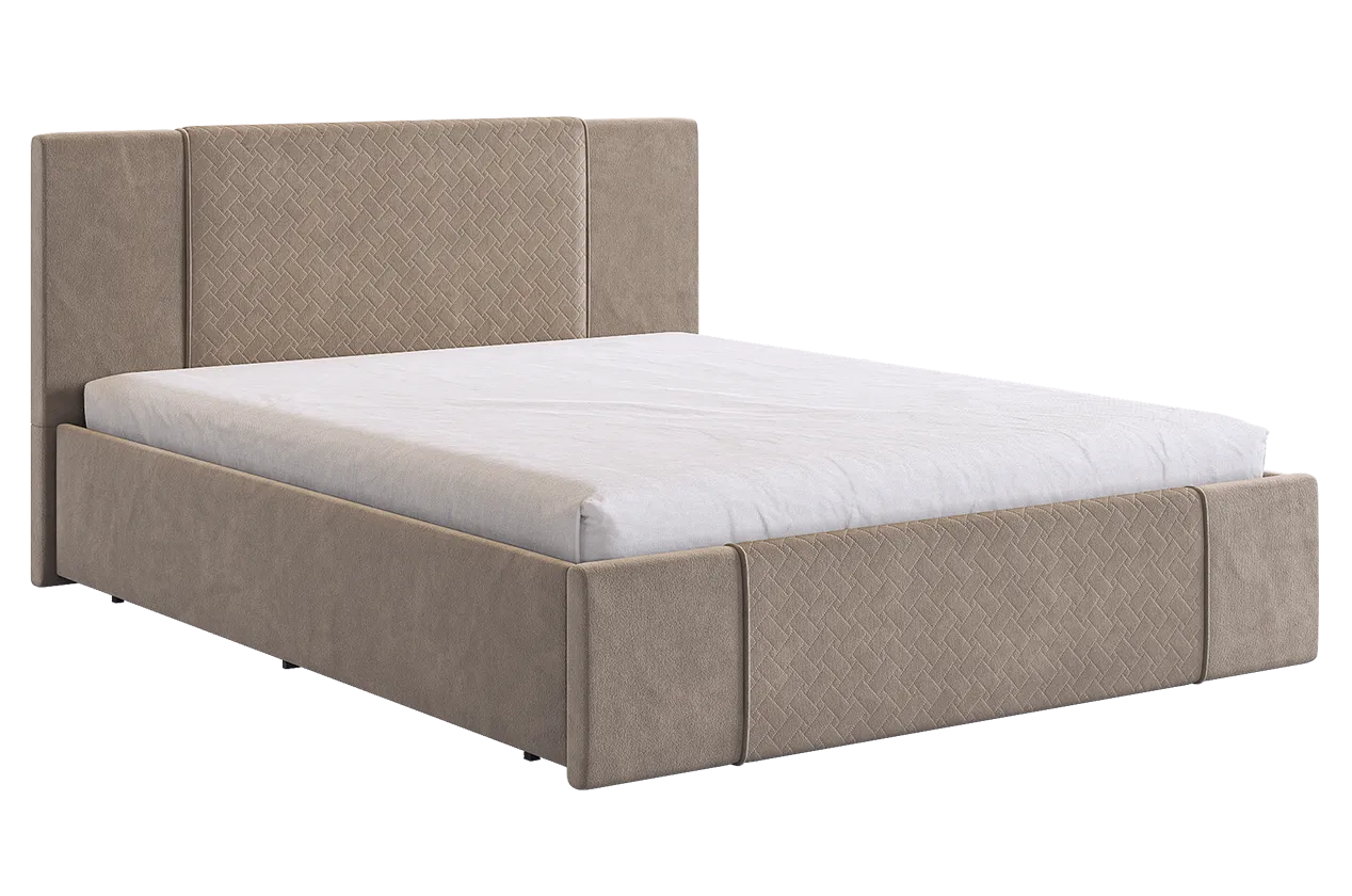 Кровать с основанием Хлоя 160х200 см латте (велюр) в Лангепасе - langepas.mebel-tymen.ru | фото