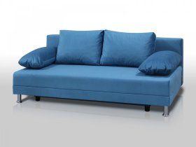 Диван Комфорт без подлокотников 4 подушки микровелюр голубой в Лангепасе - langepas.mebel-tymen.ru | фото