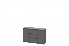 Комод 3 ящика двухстворчатый графит серый Денвер в Лангепасе - langepas.mebel-tymen.ru | фото