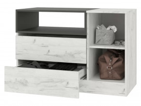 Комод Кент-1 Секция-5 Дуб Крафт Белый/Антрацит в Лангепасе - langepas.mebel-tymen.ru | фото