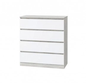 Комод Лори, 4 ящика, дуб серый/белый в Лангепасе - langepas.mebel-tymen.ru | фото
