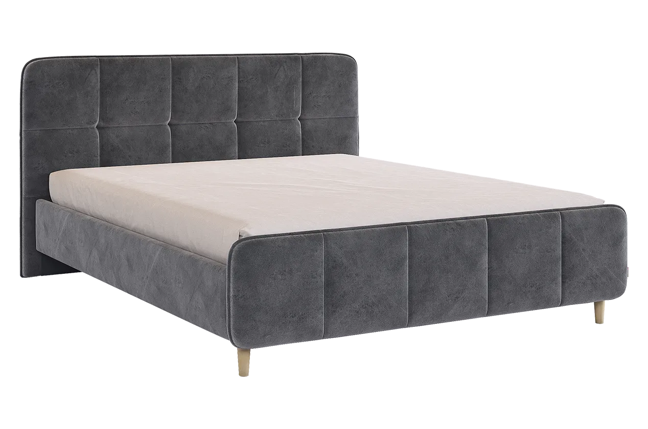 Кровать с основанием Грета 160х200 см грей алькантара (велюр) в Лангепасе - langepas.mebel-tymen.ru | фото