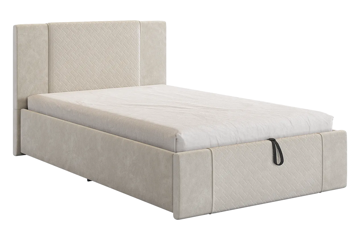 Кровать с подъемным механизмом Хлоя 120х200 см крем (велюр) в Лангепасе - langepas.mebel-tymen.ru | фото