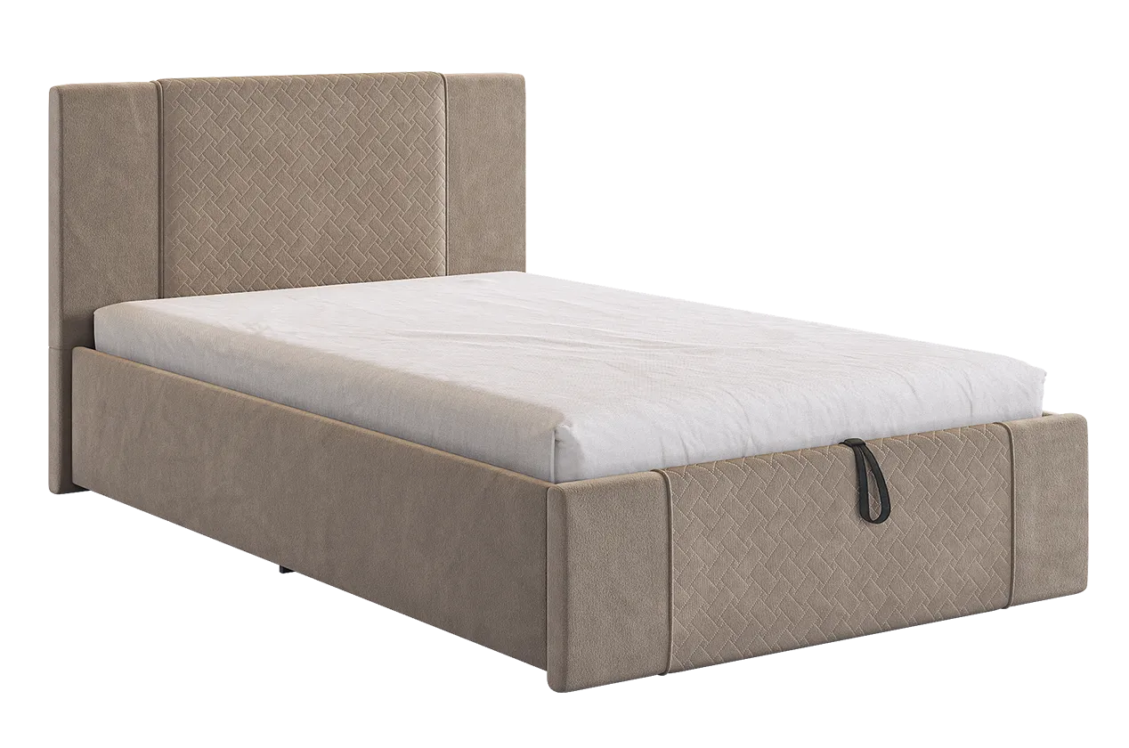 Кровать с подъемным механизмом Хлоя 120х200 см латте (велюр) в Лангепасе - langepas.mebel-tymen.ru | фото