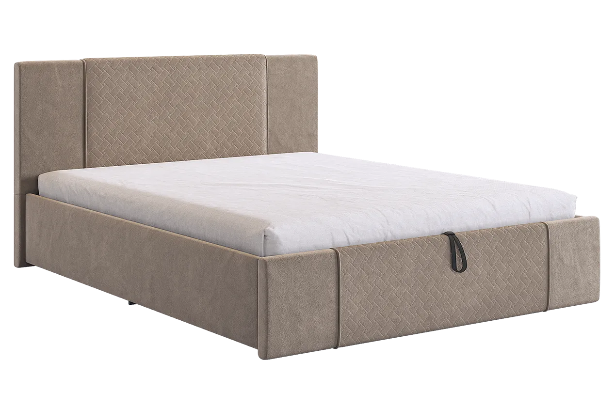 Кровать с подъемным механизмом Хлоя 160х200 см латте (велюр) в Лангепасе - langepas.mebel-tymen.ru | фото