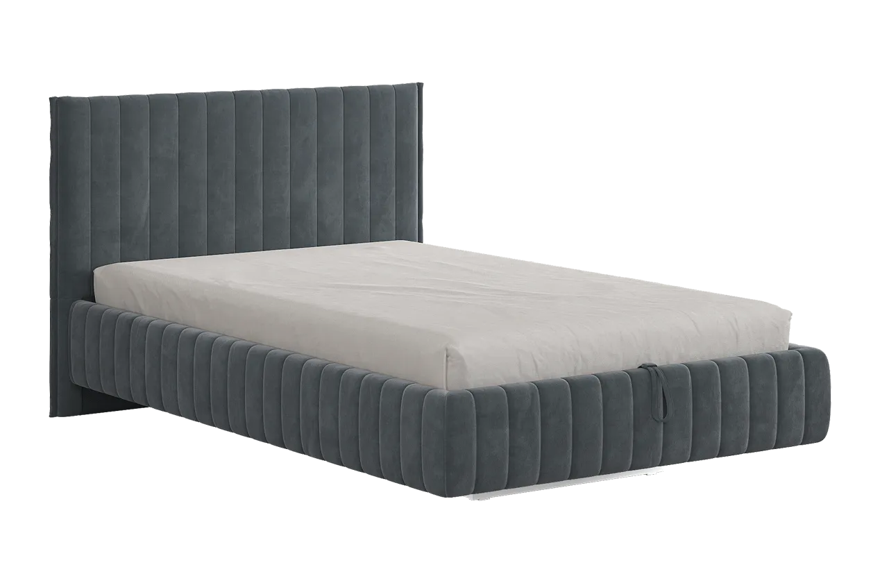 Кровать с подъемным механизмом Твикс 120х200 см графит (велюр) в Лангепасе - langepas.mebel-tymen.ru | фото
