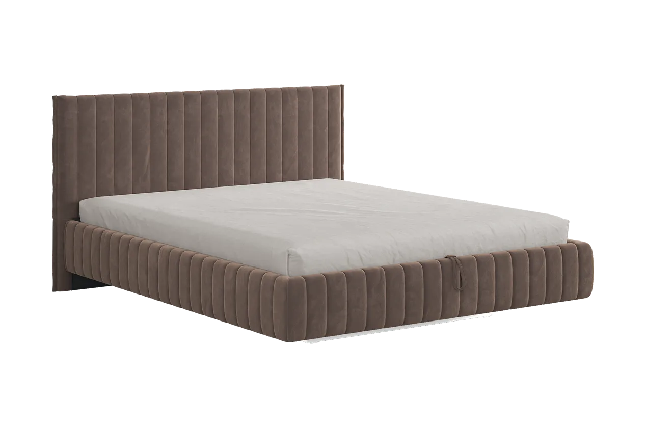 Кровать с подъемным механизмом Твикс 160х200 см латте (велюр) в Лангепасе - langepas.mebel-tymen.ru | фото