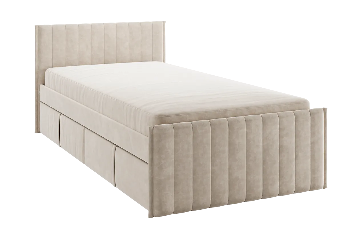 Кровать с ящиками Твикс 90х200 см капучино (велюр) в Лангепасе - langepas.mebel-tymen.ru | фото