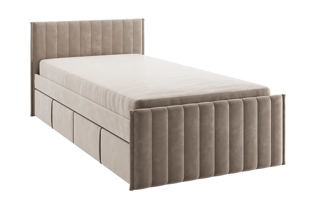Кровать с ящиками Твикс 90х200 см латте (велюр) в Лангепасе - langepas.mebel-tymen.ru | фото