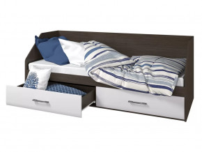 Кровать 800 2 ящика Ненси венге-белый в Лангепасе - langepas.mebel-tymen.ru | фото