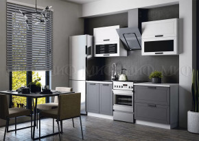 Кухня Монако 1,6м Компоновка №2 (Белый снег Софт/софт графит) в Лангепасе - langepas.mebel-tymen.ru | фото