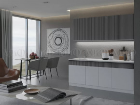 Кухня Оливия NEW 2,0м (Белый снег софт/Графит софт) в Лангепасе - langepas.mebel-tymen.ru | фото