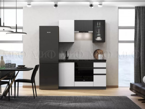 Кухня Техно-6 1,5м (Графит/Белый снег софт/Графит софт) в Лангепасе - langepas.mebel-tymen.ru | фото