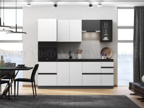 Кухня Техно-6 2,4м (Графит/Белый снег софт/Графит софт) в Лангепасе - langepas.mebel-tymen.ru | фото