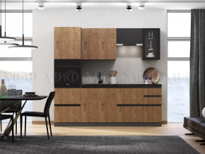 Кухня Техно-6 2,4м (Графит/Экзотическое дерево Амазония/Графит софт) в Лангепасе - langepas.mebel-tymen.ru | фото