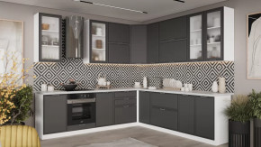 Кухонный гарнитур «Белладжио» №13 Белый, Софт графит в Лангепасе - langepas.mebel-tymen.ru | фото