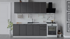 Кухонный гарнитур «Белладжио» длиной 200 см Белый, Софт графит в Лангепасе - langepas.mebel-tymen.ru | фото