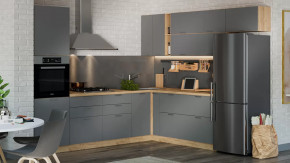 Кухонный гарнитур «Габриэлла» №6 Дуб крафт золотой/Титан в Лангепасе - langepas.mebel-tymen.ru | фото