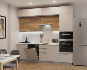 Кухонный прямой гарнитур арт.4, 2800 мм, Пикрит/Рустик натур в Лангепасе - langepas.mebel-tymen.ru | фото