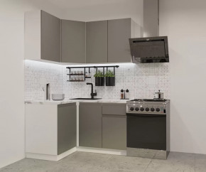 Кухонный угловой гарнитур арт.2, 1200x1400 мм, Лайн/Обсидиан в Лангепасе - langepas.mebel-tymen.ru | фото