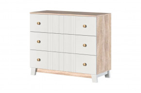 Ланзетти Комод 3 ящика Дуб Торонто/Жемчуг в Лангепасе - langepas.mebel-tymen.ru | фото