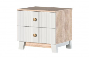 Ланзетти Тумба прикроватная Дуб Торонто/Жемчуг в Лангепасе - langepas.mebel-tymen.ru | фото