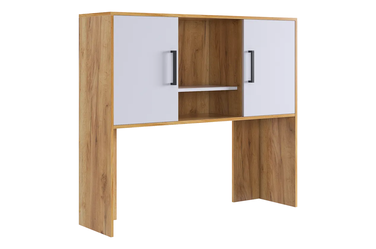 Надстройка стола компьютерного 1200 Лайт-2 дуб крафт золотой/белый в Лангепасе - langepas.mebel-tymen.ru | фото