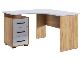Стол компьютерный 1200 угловой Лайт-2 дуб крафт золотой/белый в Лангепасе - langepas.mebel-tymen.ru | фото
